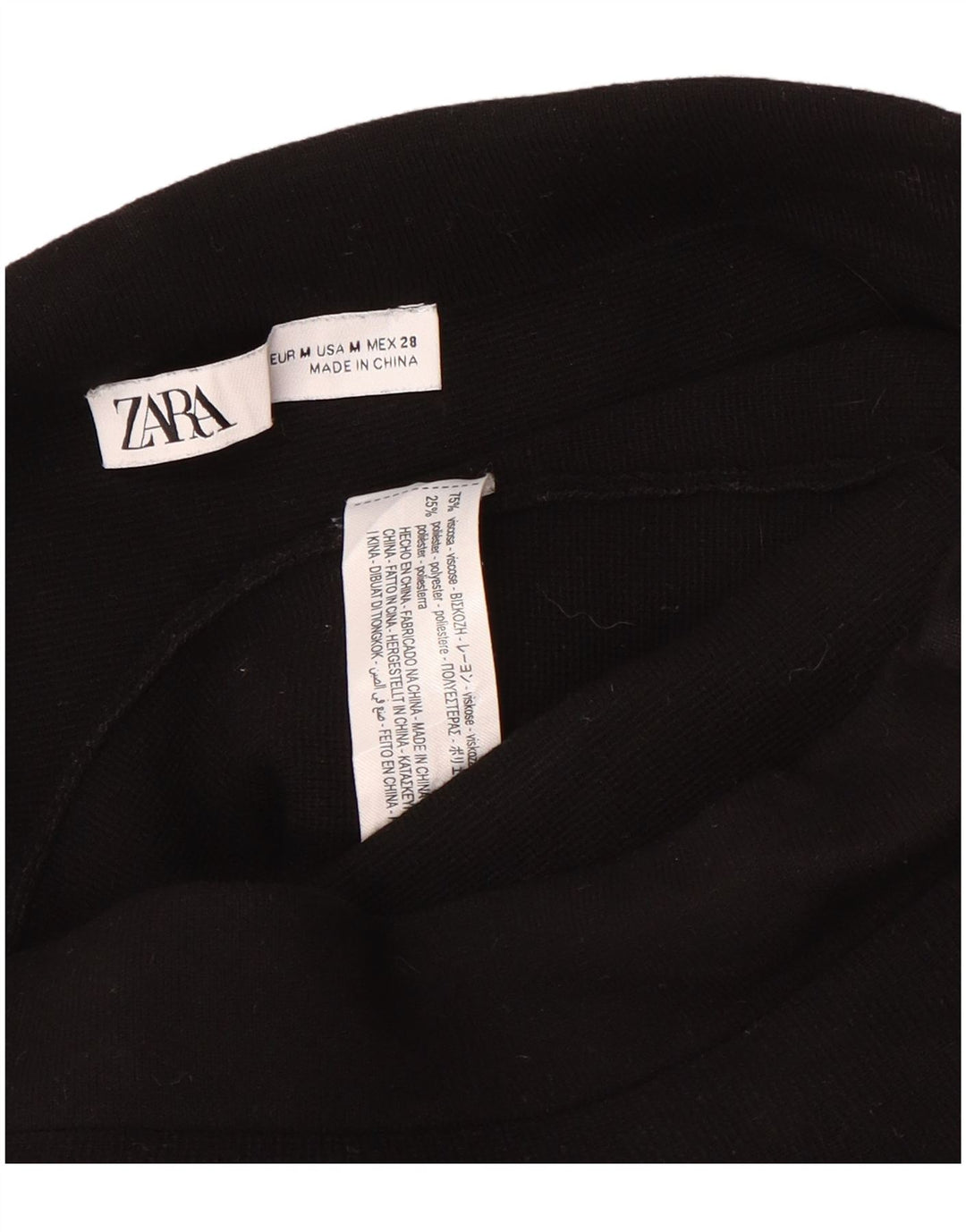 Zara Womens Peplum Mini Skirt Medium W28  Black Viscose