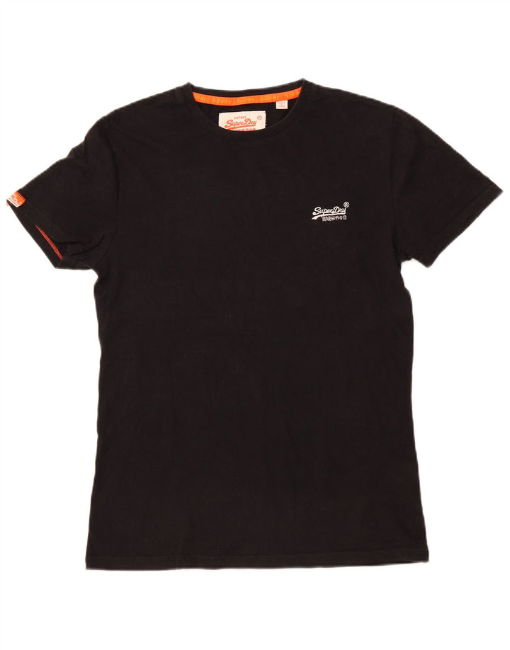 SUPERDRY Mens T-Shirt Top Small Black Cotton
