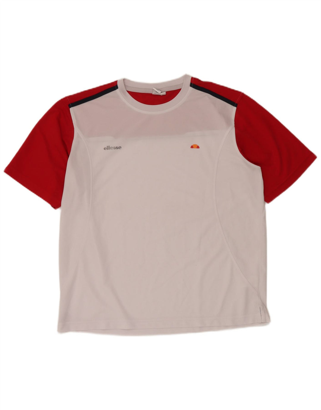 ELLESSE Mens T-Shirt Top XL White Colourblock