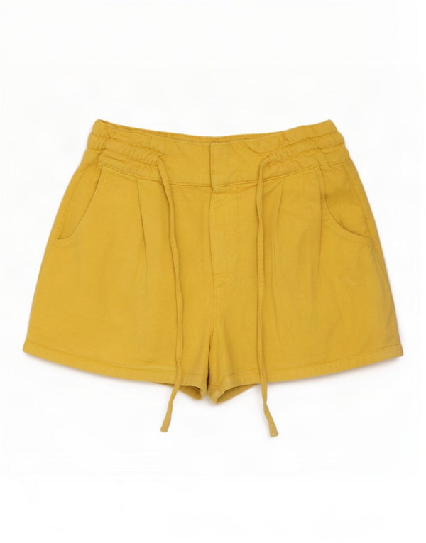 Zara Womens High Waist Casual Shorts Small W26 Yellow Cotton