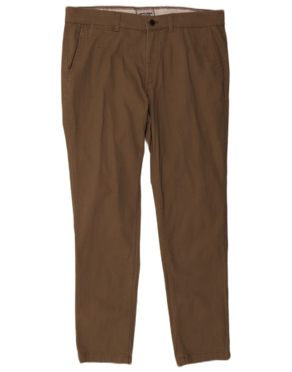Jack & Jones Mens Slim Fit Chino Trousers W34 L30 Brown Cotton
