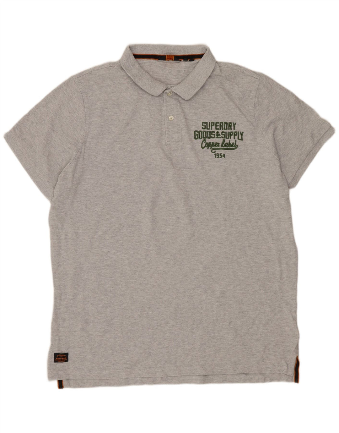 SUPERDRY Mens Polo Shirt 3XL Grey Cotton