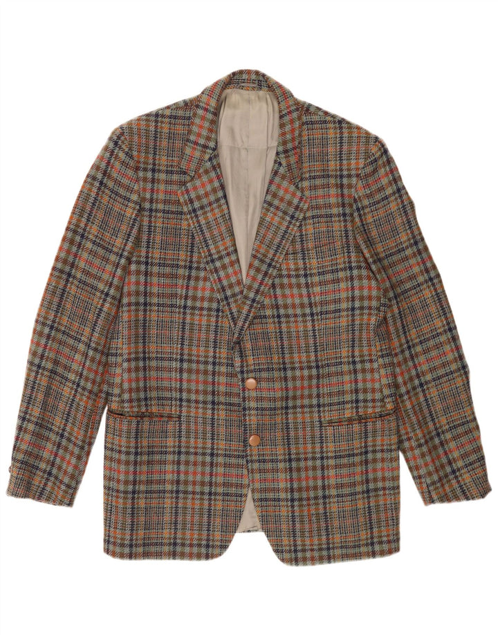 Flying Cross Mens 2 Button Blazer Jacket IT 52 XL Multicoloured Plaid Wool