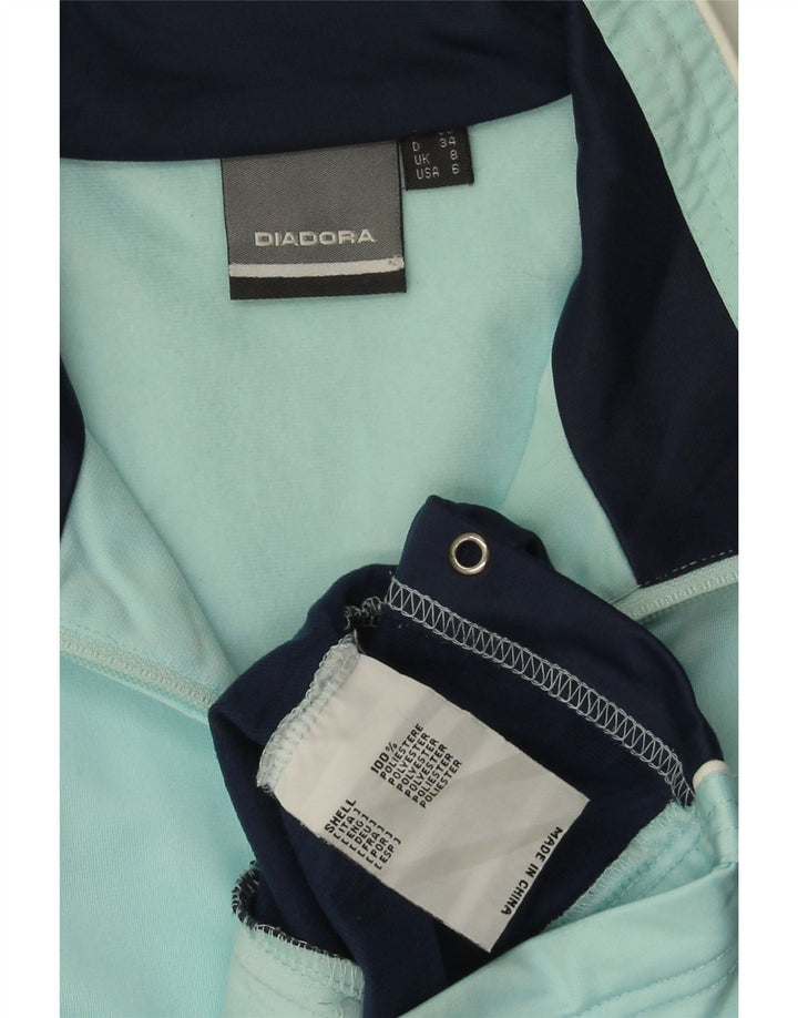 DIADORA Womens Oversized Tracksuit Top Jacket UK 8 Small Blue Colourblock
