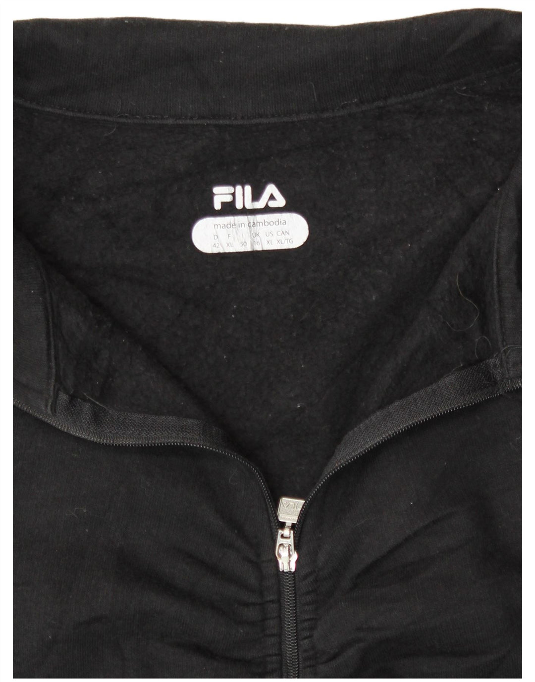 Fila Womens Tracksuit Top Jacket UK 16 Large Black
