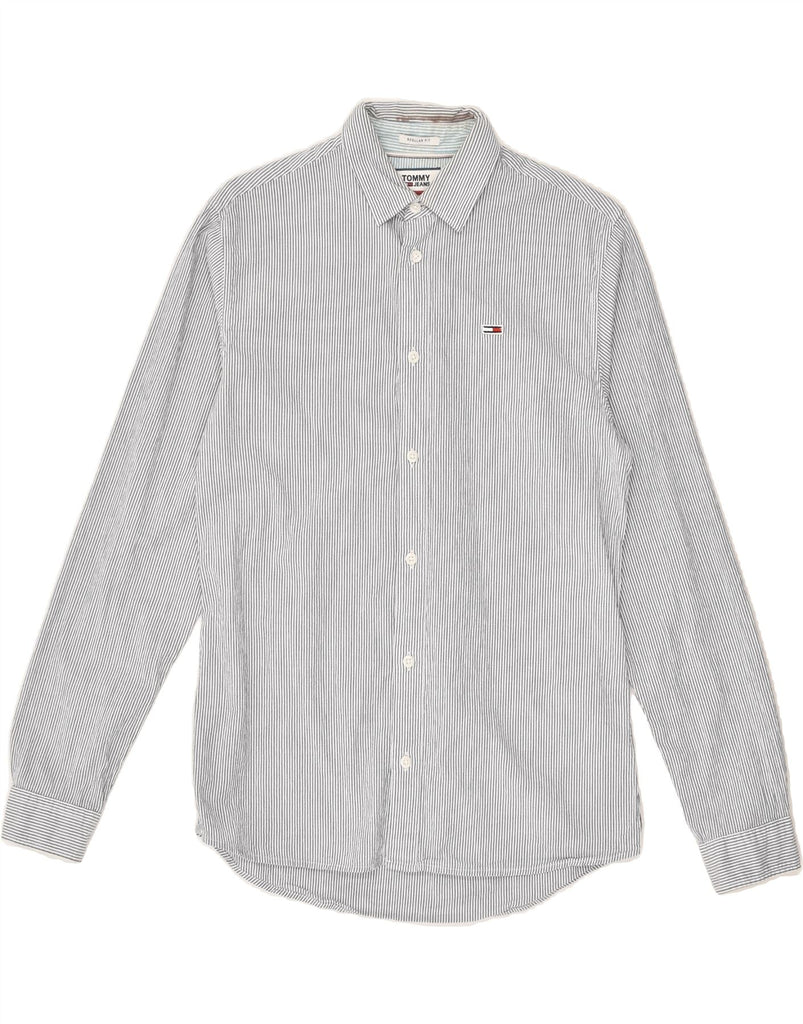 TOMMY HILFIGER Mens Regular Fit Shirt XS Grey Striped Cotton | Vintage Tommy Hilfiger | Thrift | Second-Hand Tommy Hilfiger | Used Clothing | Messina Hembry 