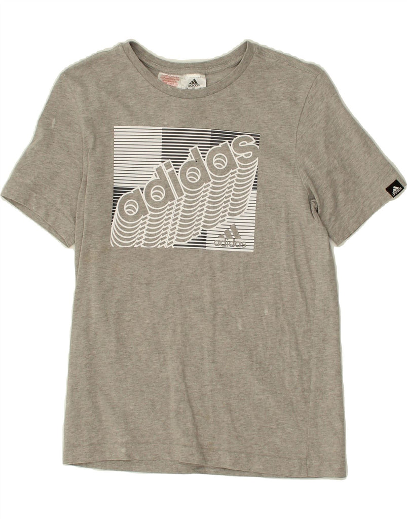 ADIDAS Boys Graphic T-Shirt Top 11-12 Years Grey Cotton | Vintage Adidas | Thrift | Second-Hand Adidas | Used Clothing | Messina Hembry 