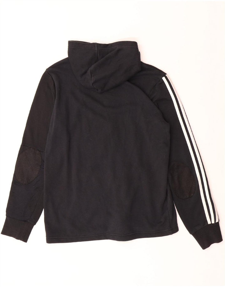 ADIDAS Boys Zip Hoodie Sweater 15-16 Years Black