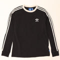 Adidas Womens Top Long Sleeve UK 12 Medium Black Cotton