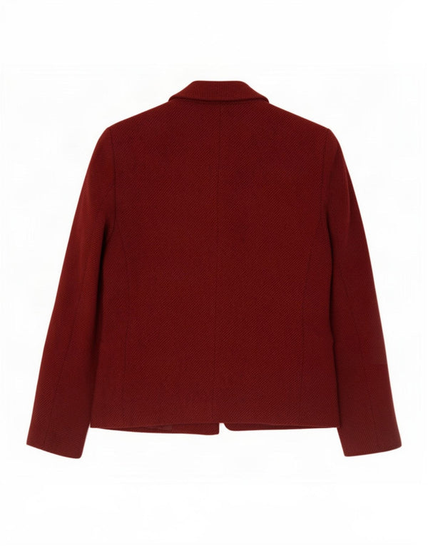 Marks & Spencer Womens Petite 4 Button Blazer Jacket UK 10 Small Burgundy