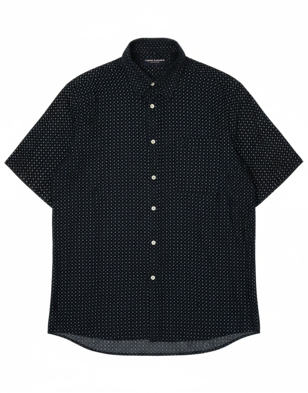 TOM TAILOR Mens Short Sleeve Shirt XL Navy Blue Spotted Cotton Vintage Tom Tailor and Second-Hand Tom Tailor from Messina Hembry 