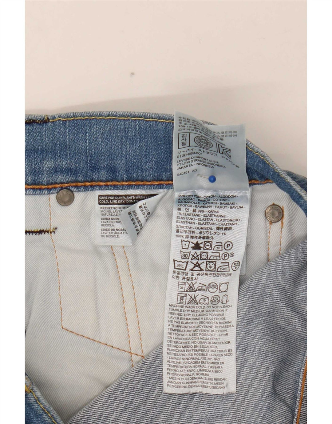 Levi's Mens 511 Slim Jeans W32 L30 Blue Cotton