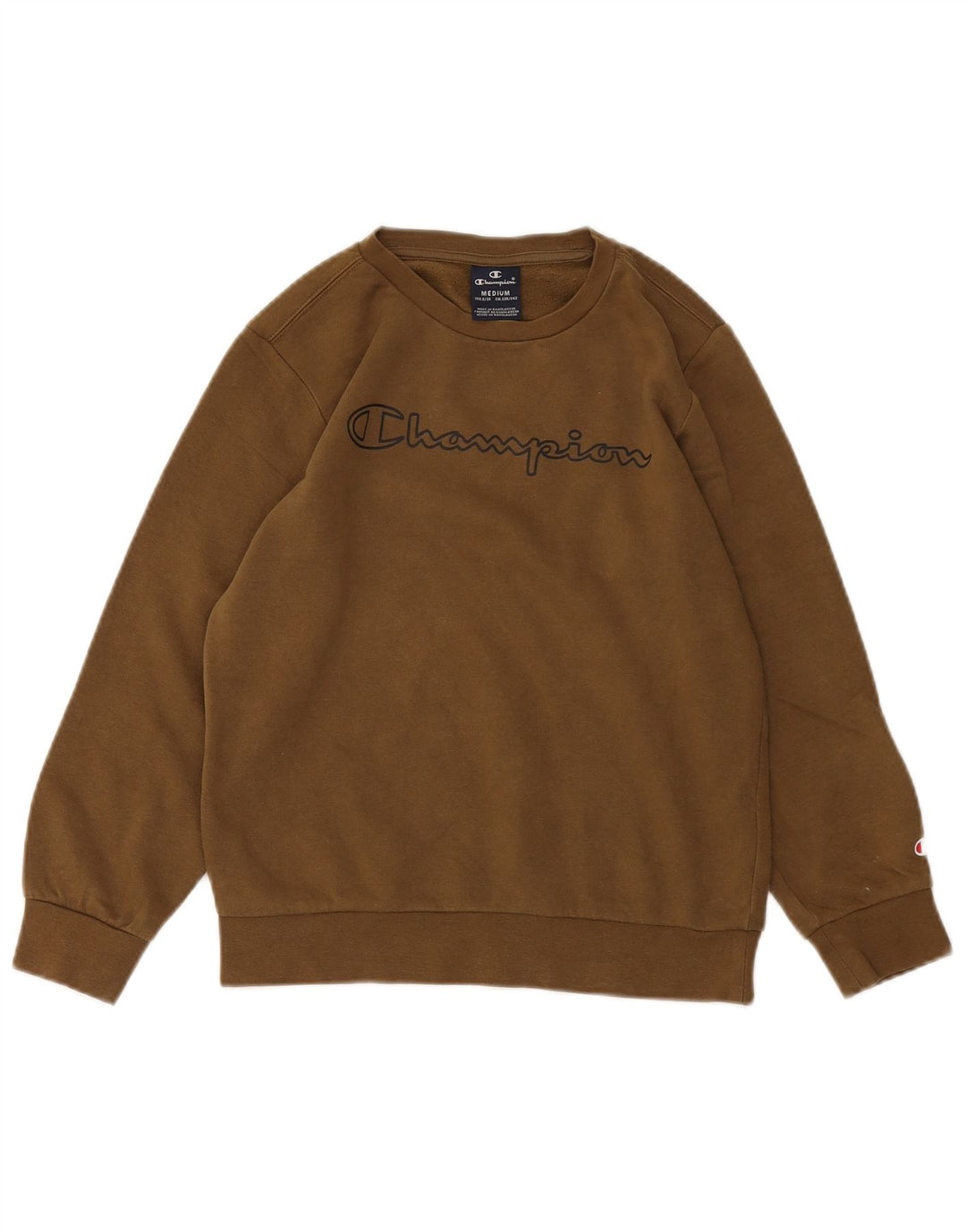 CHAMPION Boys Graphic Sweatshirt Jumper 9-10 Years Medium Brown Sports