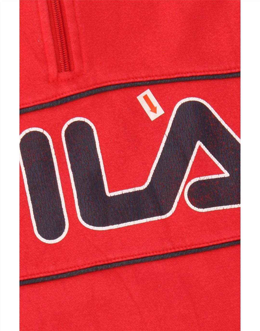 Fila Mens Graphic Zip Neck Sweatshirt Jumper 2XL Red Cotton