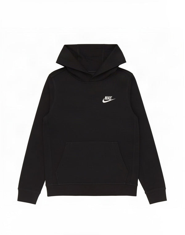Nike Boys Standard Fit Hoodie Jumper 8-9 Years Small Black Cotton