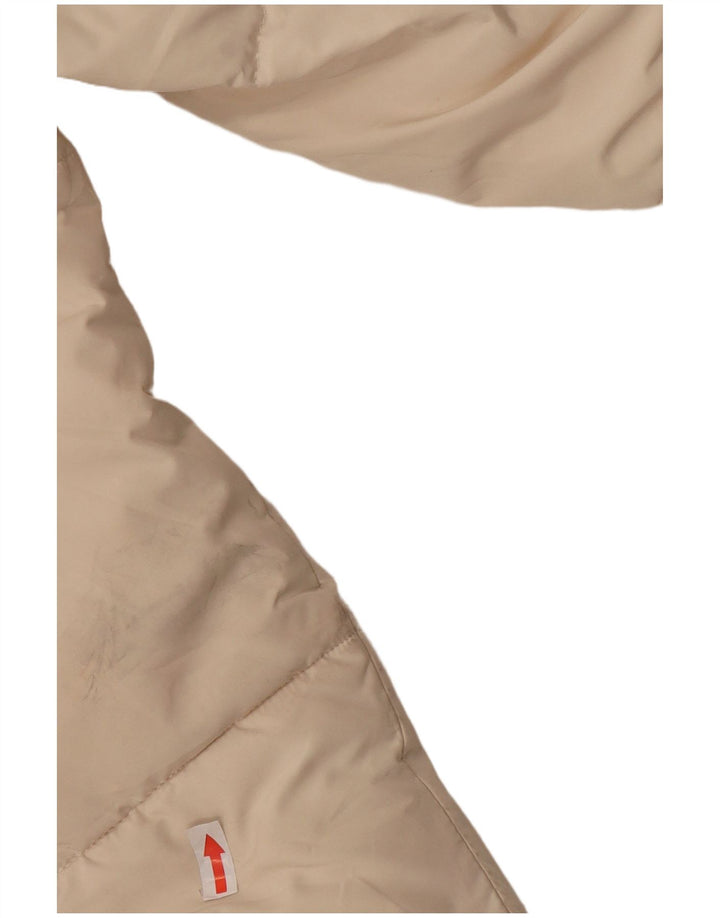 Zara Girls Hooded Padded Jacket 11-12 Years Beige Polyester