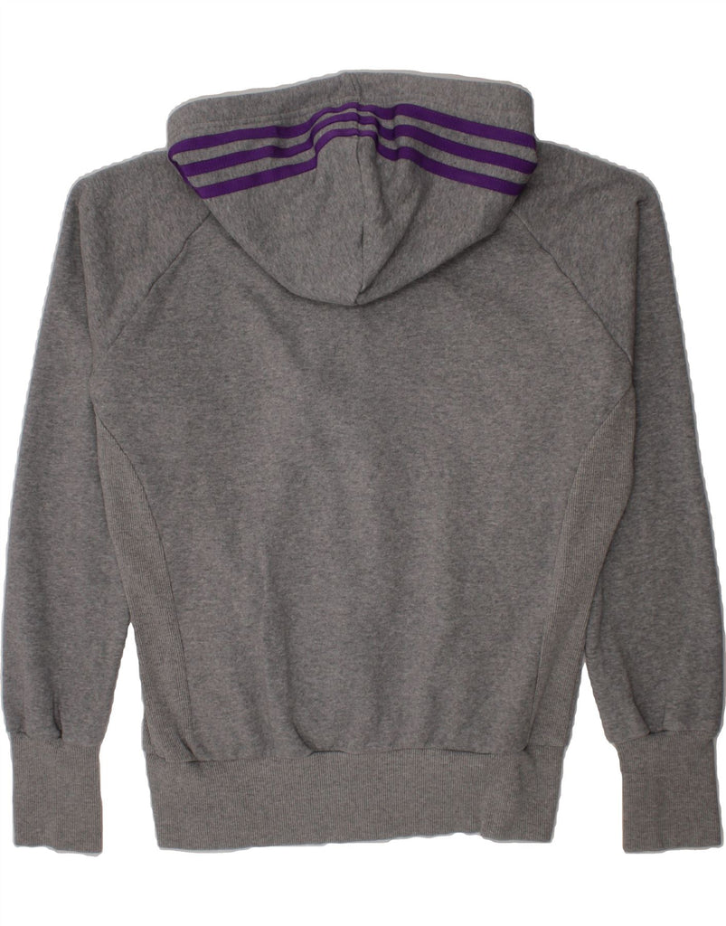 ADIDAS Girls Climalite Zip Hoodie Sweater 13-14 Years Grey Cotton Vintage Adidas and Second-Hand Adidas from Messina Hembry 