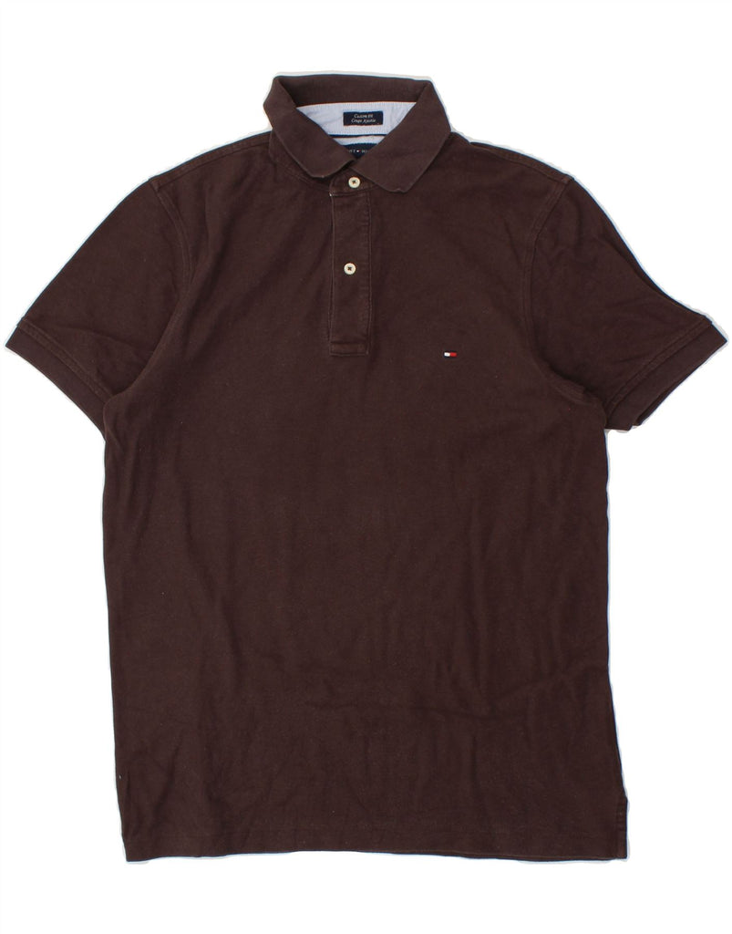 TOMMY HILFIGER Mens Coupe Ajustee Custom Fit Polo Shirt Small Brown Cotton | Vintage Tommy Hilfiger | Thrift | Second-Hand Tommy Hilfiger | Used Clothing | Messina Hembry 
