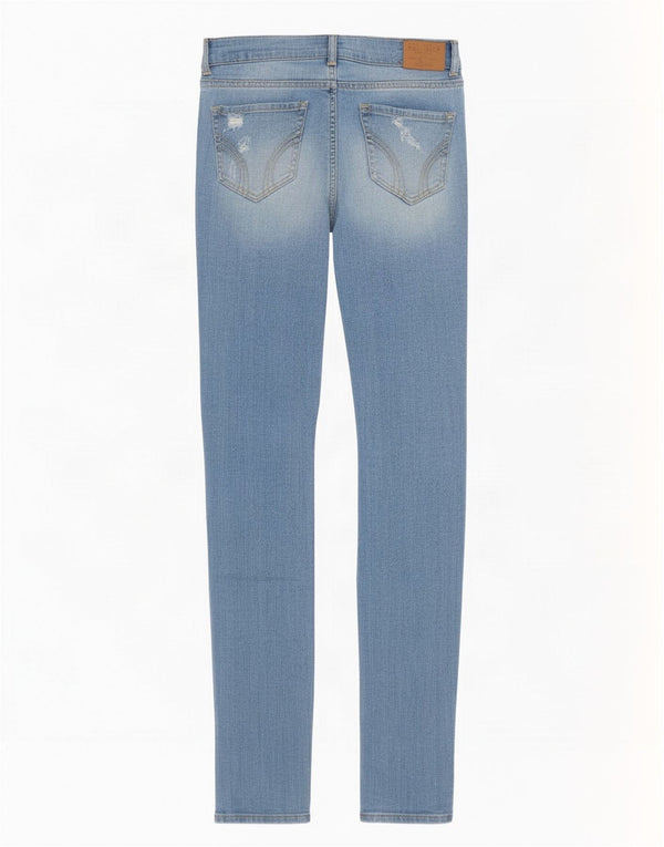Hollister Womens Distressed Skinny Jeans US 0 XS W24 L33 Blue Cotton