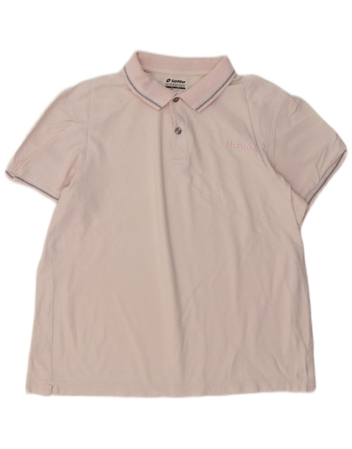 Lotto Mens Polo Shirt Large Pink Cotton