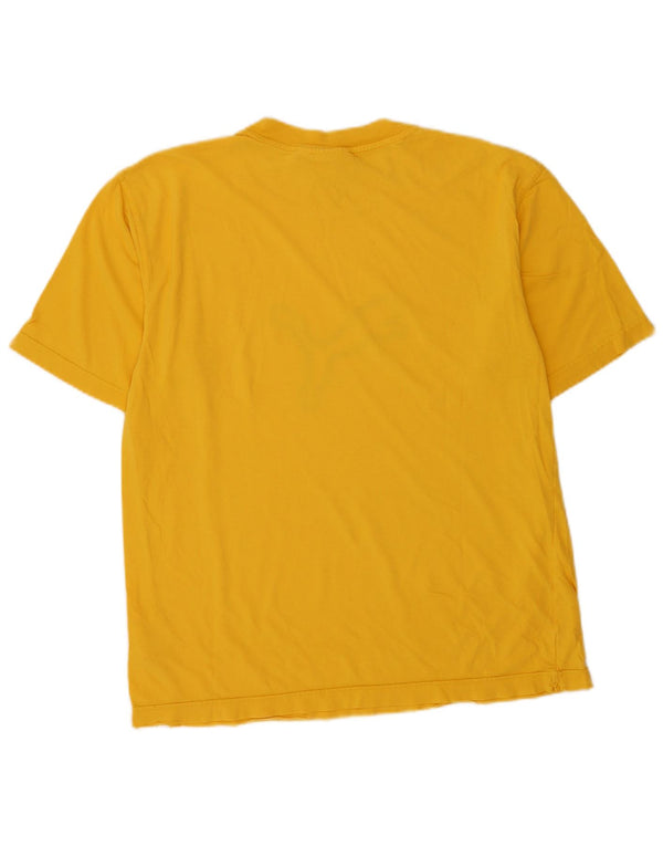 Puma Mens Graphic T-Shirt Top Medium Yellow Cotton