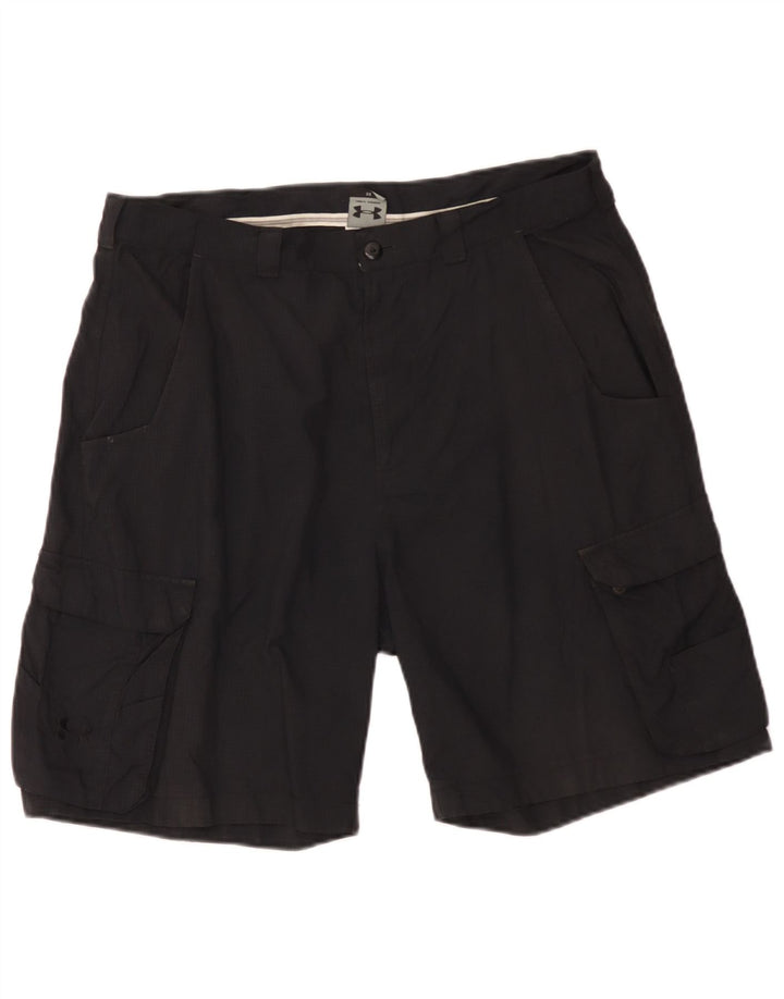 Under Armour Mens Cargo Shorts W36 Large Black Check