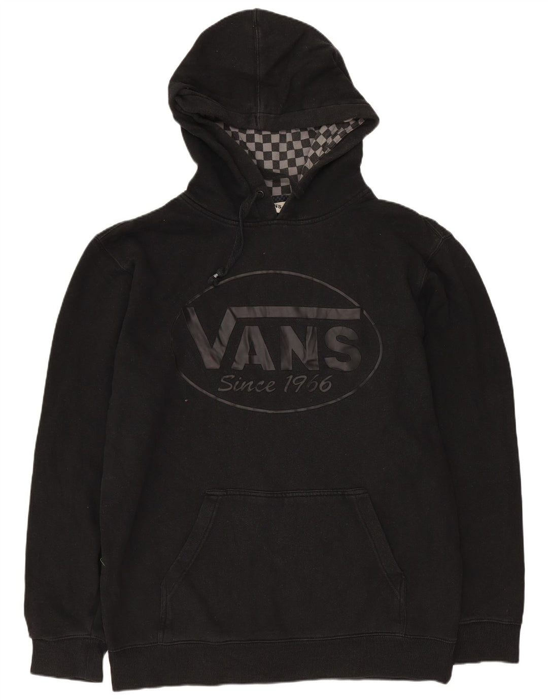 VANS Mens Graphic Hoodie Jumper Medium Black Cotton