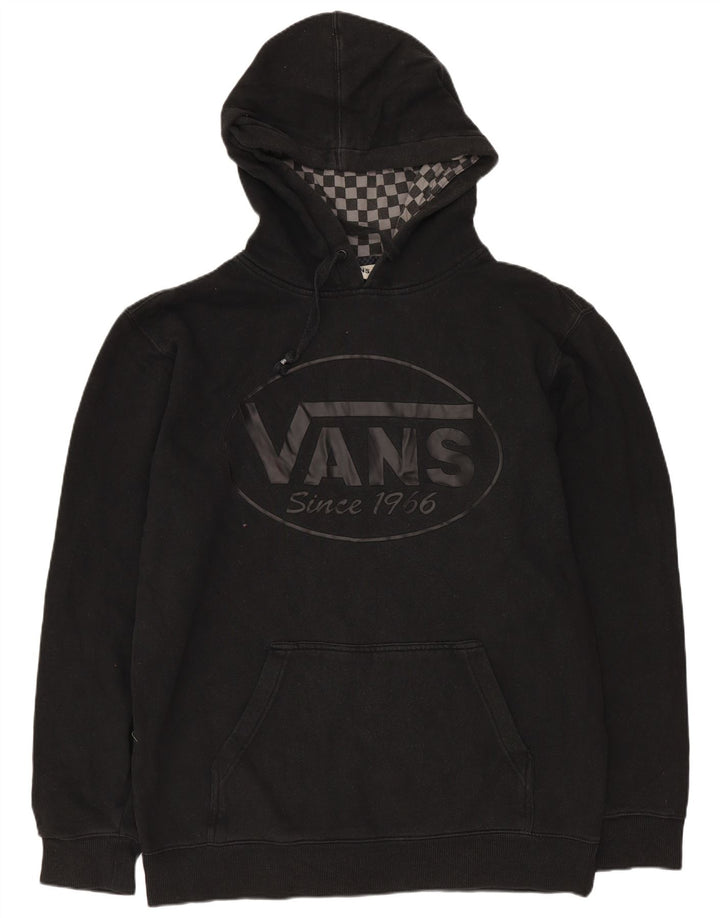 VANS Mens Graphic Hoodie Jumper Medium Black Cotton