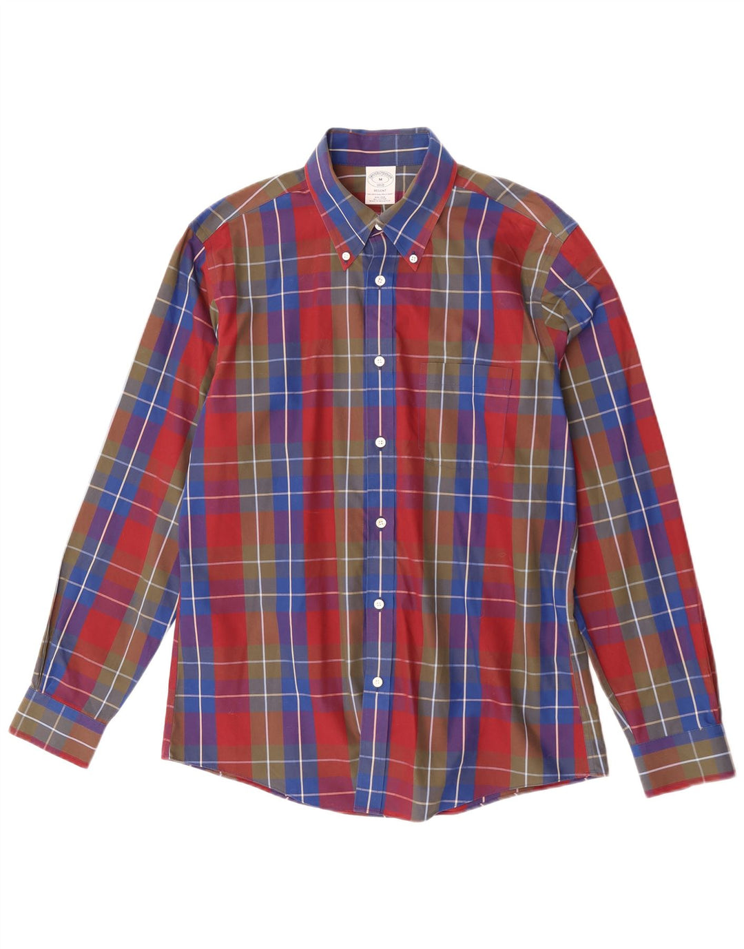Brooks Brothers Mens Regent Shirt Medium Multicoloured Plaid Cotton