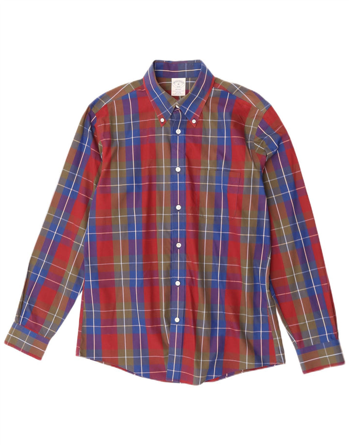 Brooks Brothers Mens Regent Shirt Medium Multicoloured Plaid Cotton