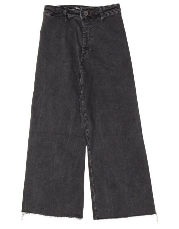 Zara Womens The Marine High Rise Straight Jeans EU 38 Small W28 L24 Grey