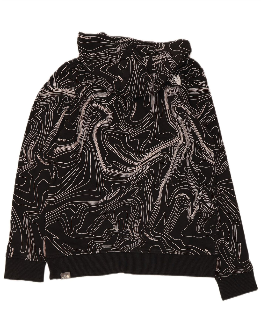 The North Face Boys Abstract Pattern Hoodie Jumper 11-12 Years Large Black