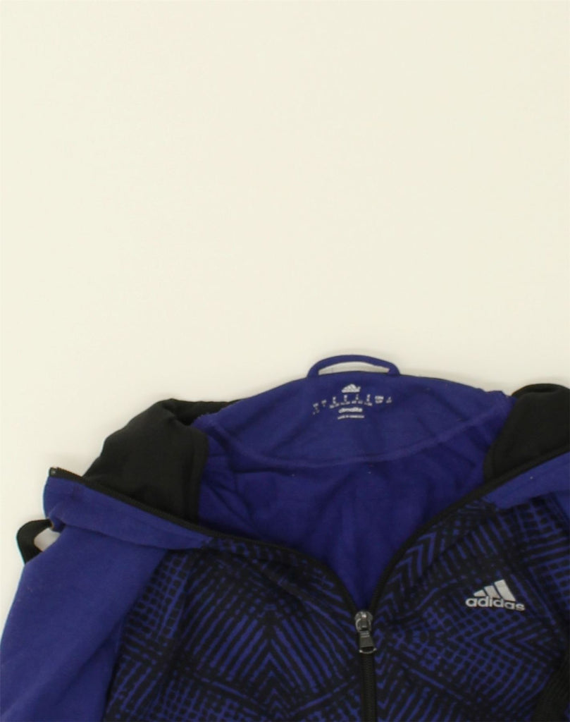 ADIDAS Womens Climalite Zip Hoodie Sweater UK 8/10 Small Blue Colourblock | Vintage Adidas | Thrift | Second-Hand Adidas | Used Clothing | Messina Hembry 