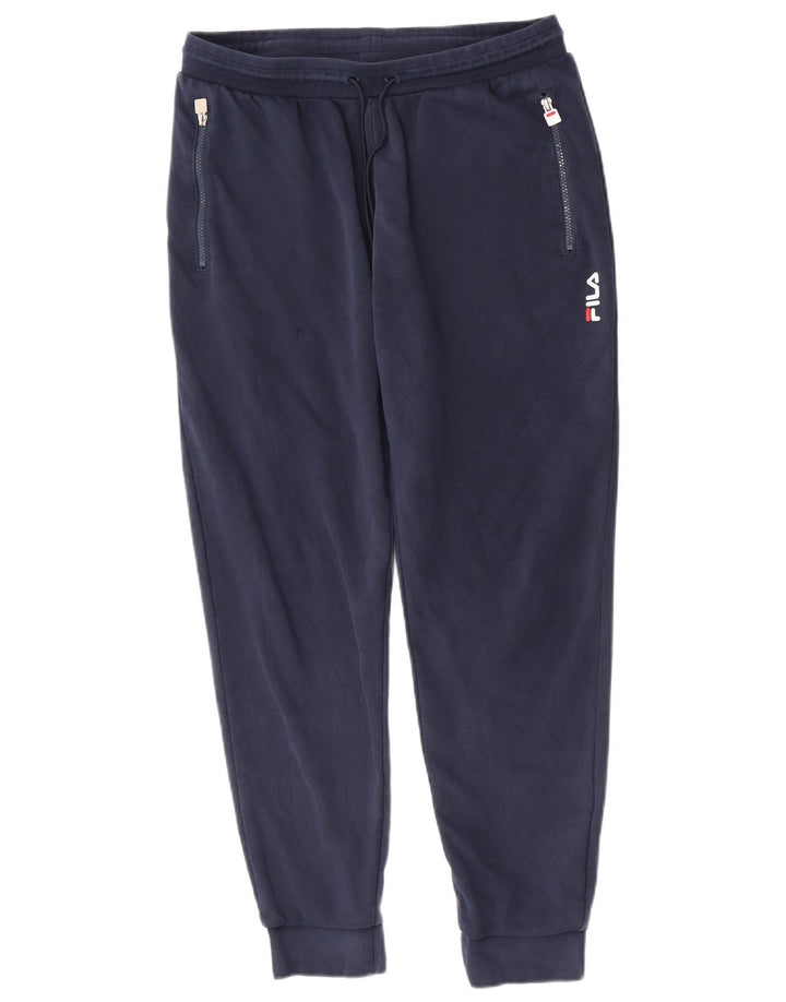 Fila Mens Tracksuit Trousers Joggers Large Navy Blue Cotton