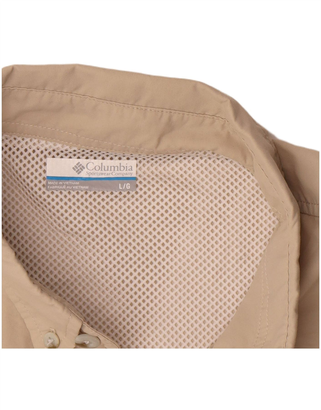 Columbia Mens Shirt Large Beige Polyester