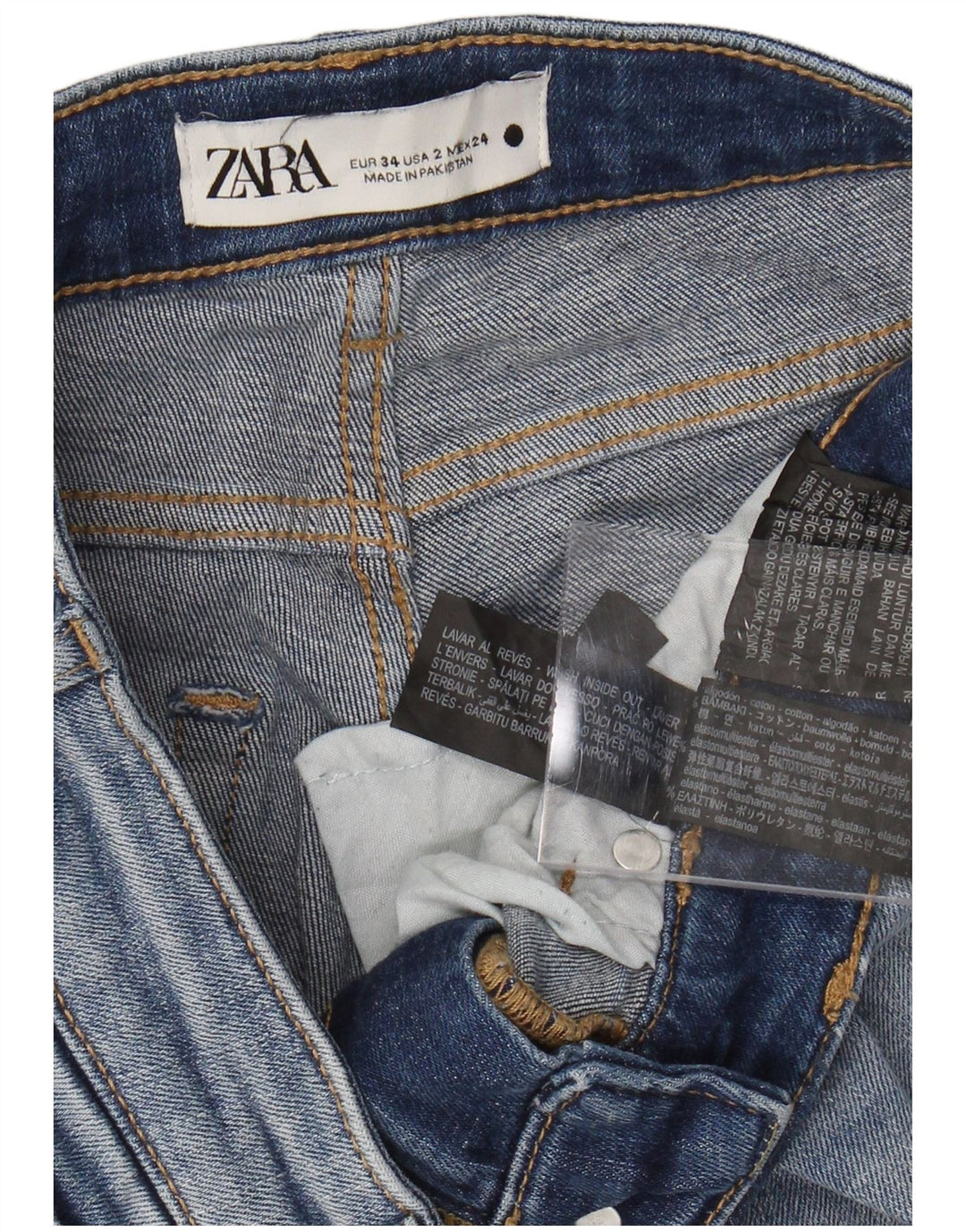 ZARA Womens Skinny Jeans EU 34 2XS W24 L27 Blue Cotton