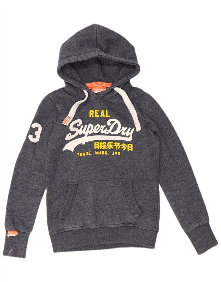 Superdry Mens Graphic Hoodie Jumper Small Blue Cotton
