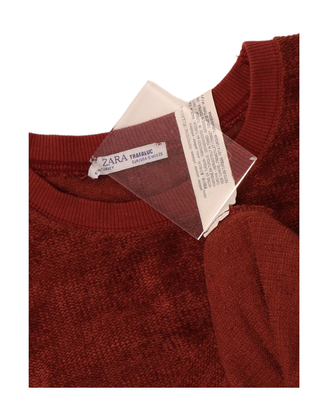 Zara Womens Oversized Boat Neck Jumper Sweater UK 10 Small Red Polyester