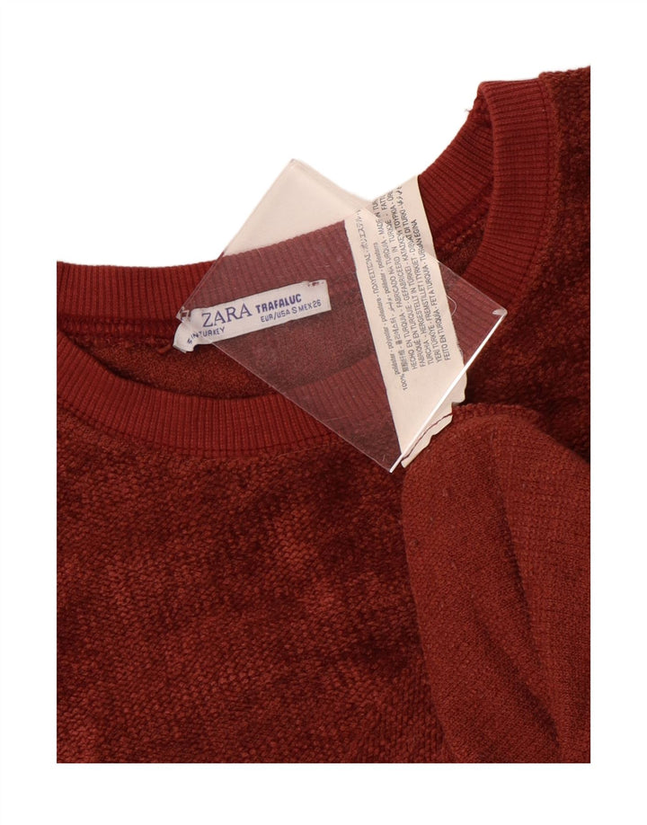 Zara Womens Oversized Boat Neck Jumper Sweater UK 10 Small Red Polyester