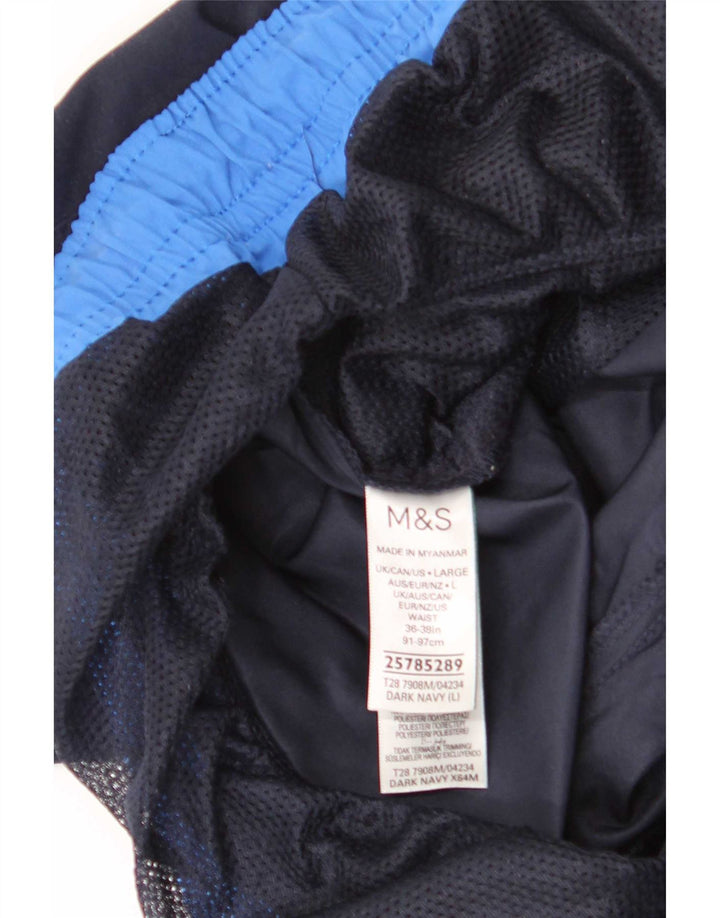 Marks & Spencer Mens Swimming Shorts Large Navy Blue Polyester