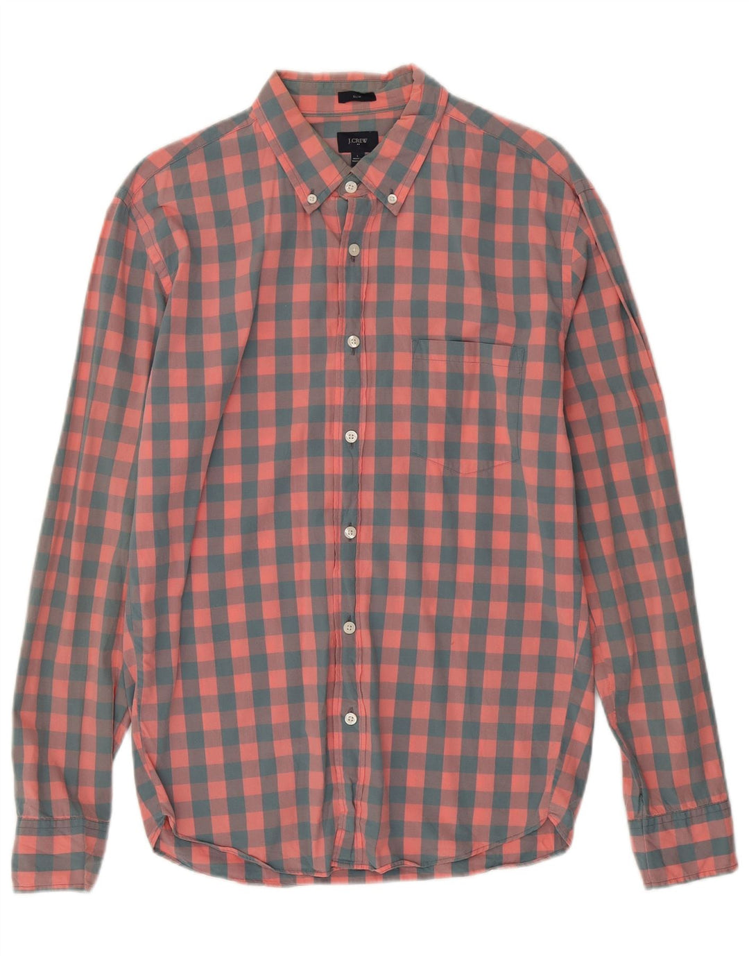 J. Crew Mens Slim Shirt Large Pink Gingham