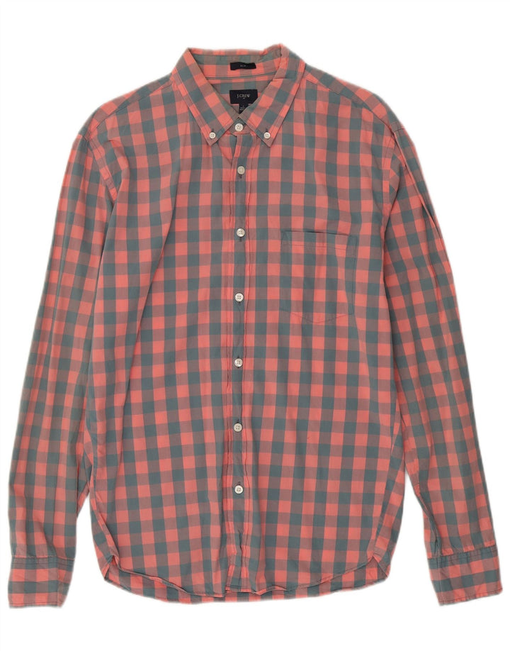 J. Crew Mens Slim Shirt Large Pink Gingham