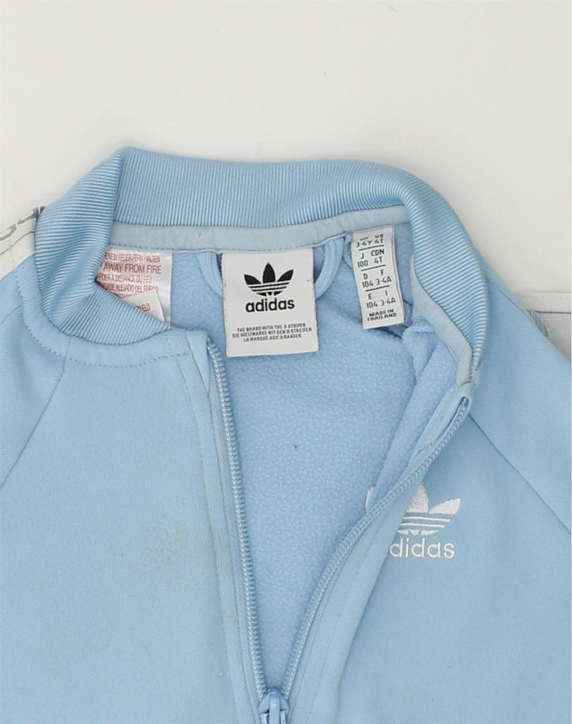 ADIDAS Boys Tracksuit Top Jacket 3-4 Years Blue Polyester | Vintage Adidas | Thrift | Second-Hand Adidas | Used Clothing | Messina Hembry 