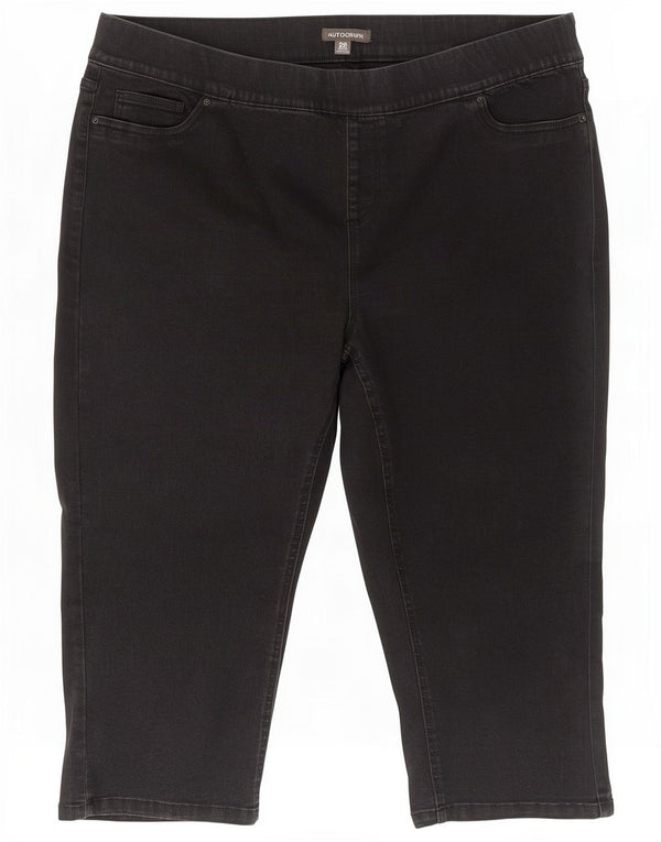 Marks & Spencer Womens Autograph Capri Jeans UK 20 2XLW40 L20 Black Cotton