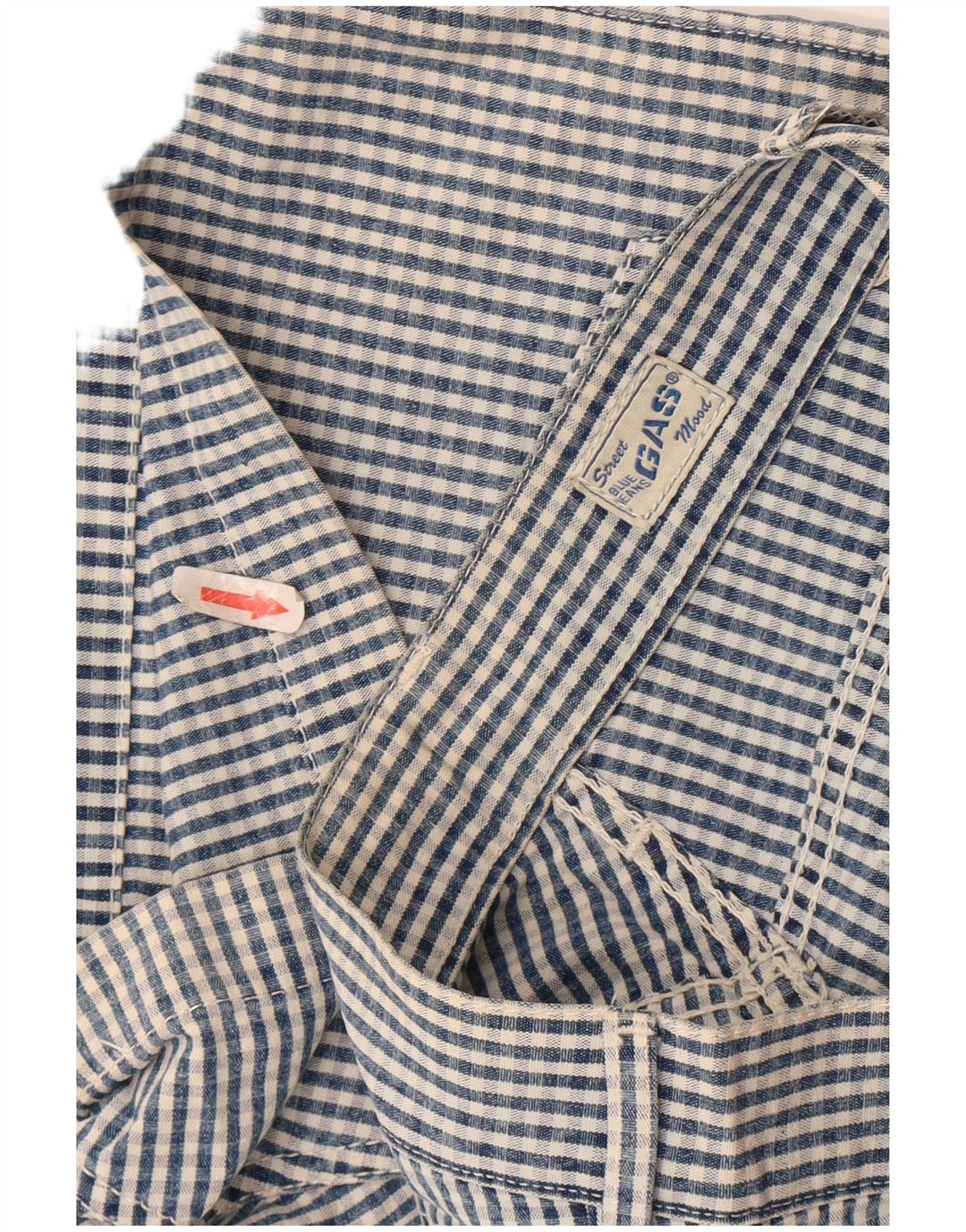 Gas Womens Casual Shorts W28 Medium Blue Gingham Cotton