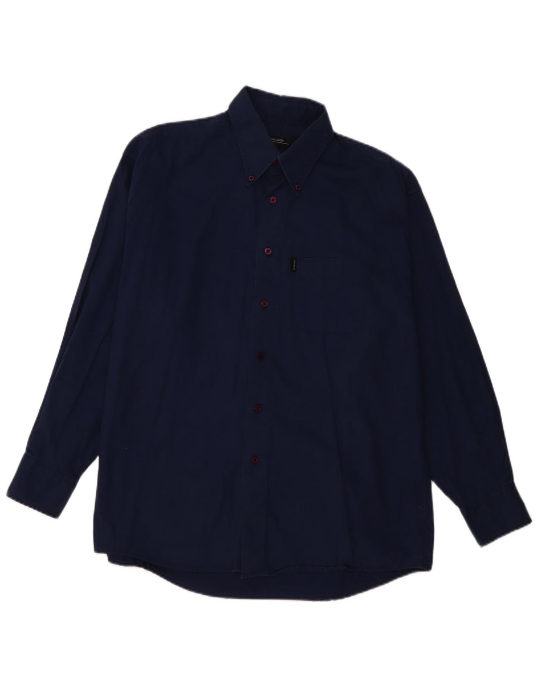 PIERRE CARDIN Mens Shirt Large Navy Blue Cotton