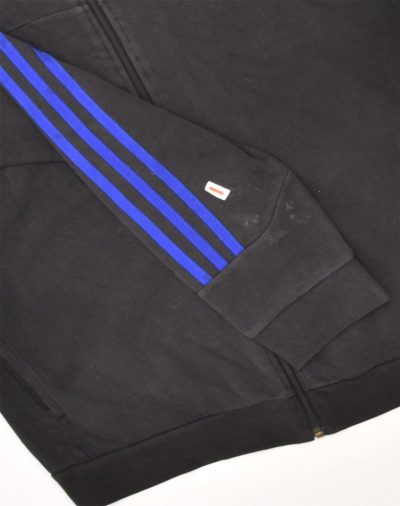 ADIDAS Womens Zip Hoodie Sweater UK 12/14 Medium Black Cotton | Vintage Adidas | Thrift | Second-Hand Adidas | Used Clothing | Messina Hembry 