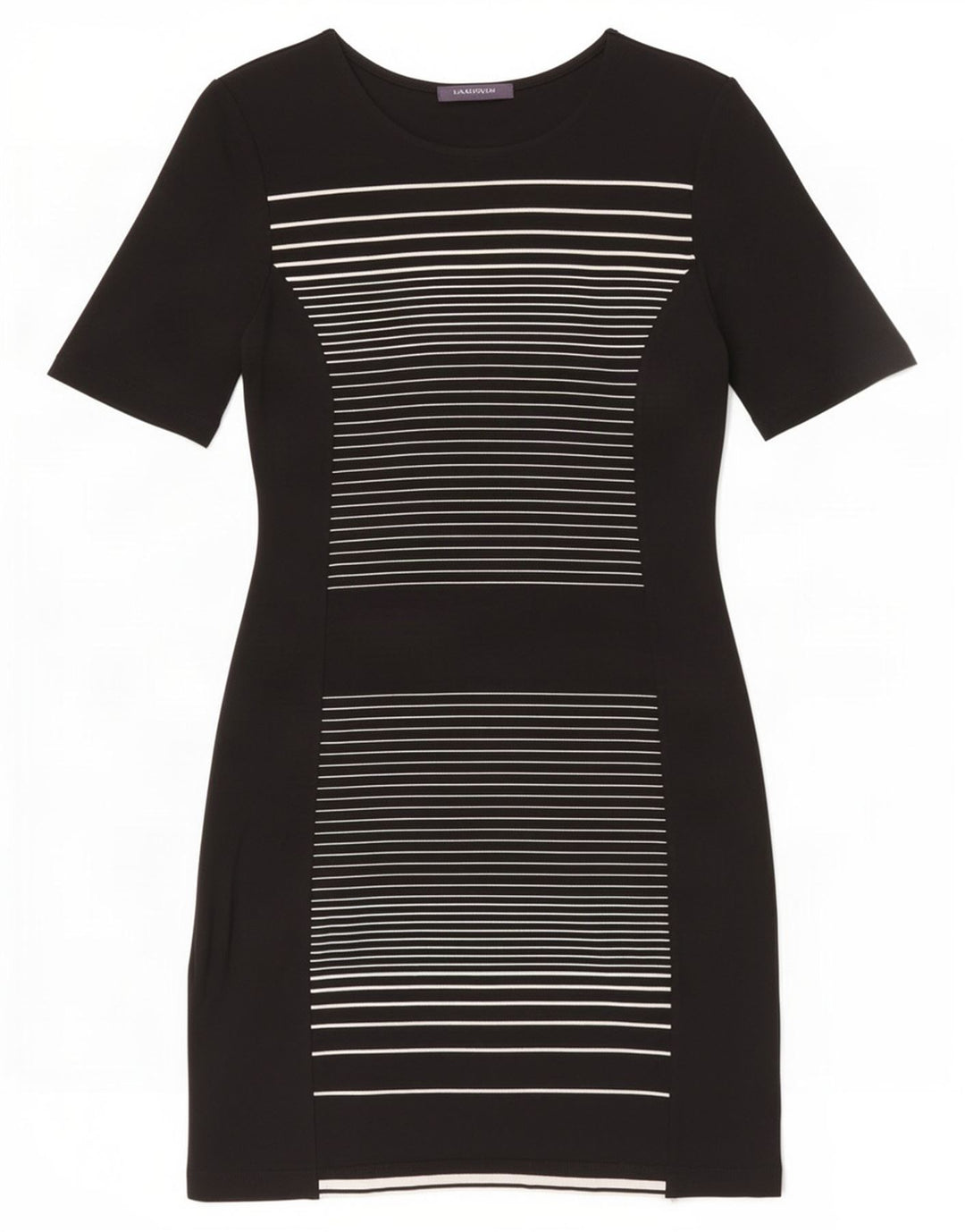 Marks & Spencer Womens Sheath Dress UK 14 Medium Black Striped