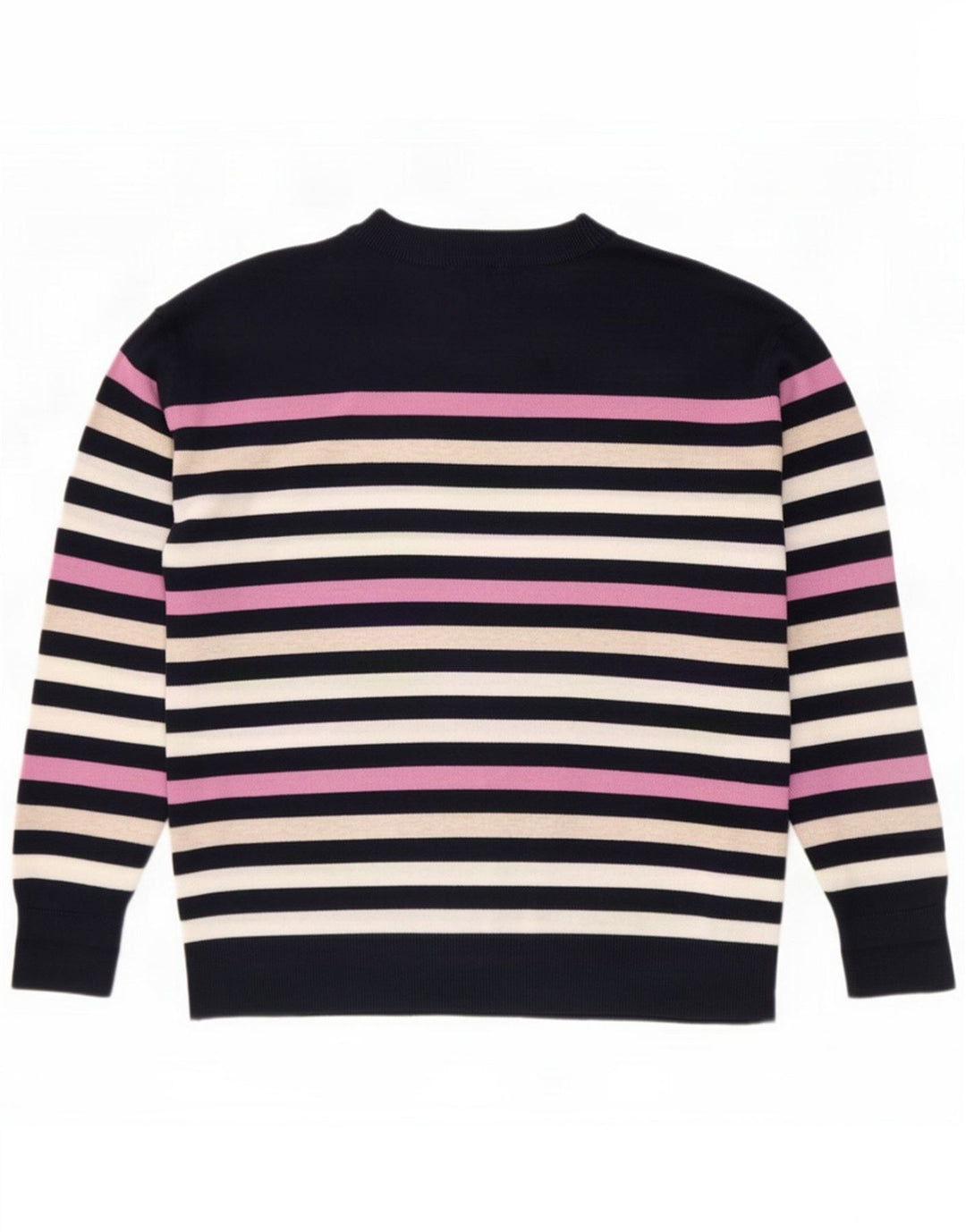 Marks & Spencer Womens Crew Neck Jumper Sweater Medium Navy Blue Striped