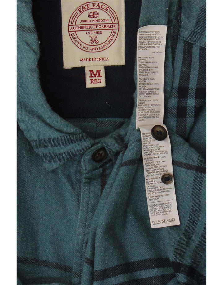 Fat Face Mens Flannel Shirt Medium Blue Plaid Cotton
